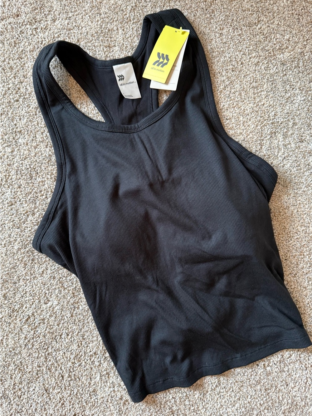 All in Motion Support Tank Top Racerback in Black, Size Large NWT